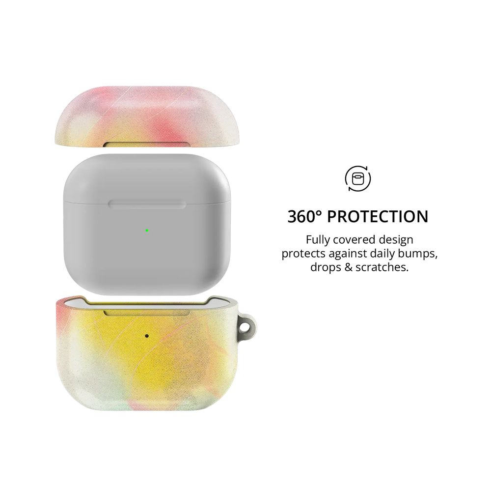 Pink Orange Ombre Dopamine Gradient AirPods Case, 360-degree protective coverage