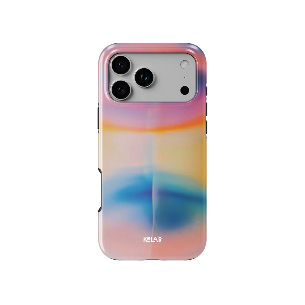Dream Prism pastel gradient aura Tough iPhone case, front view showing the pattern.