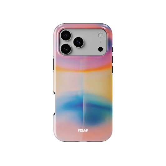 Dream Prism pastel gradient aura Tough iPhone case, front view showing the pattern.