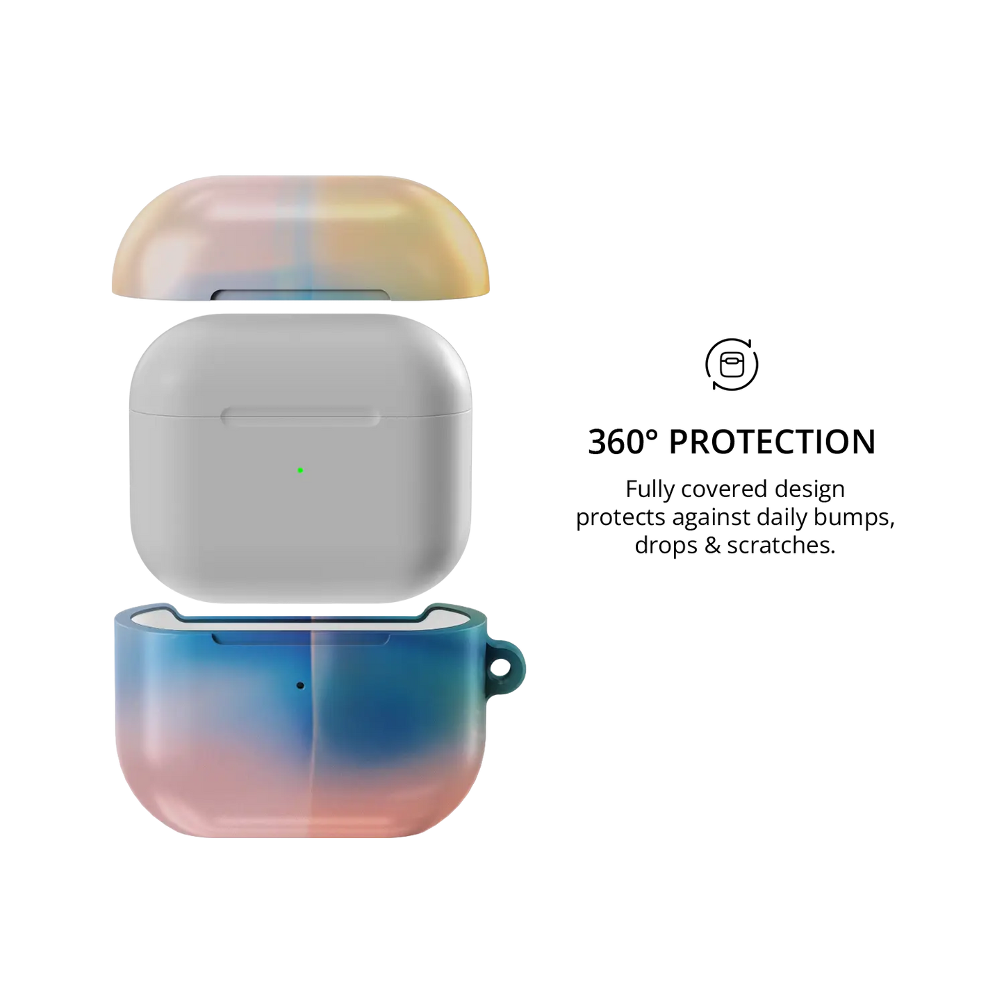 Pastel Kawaii Aura Gradient AirPods Case, 360-degree protective coverage