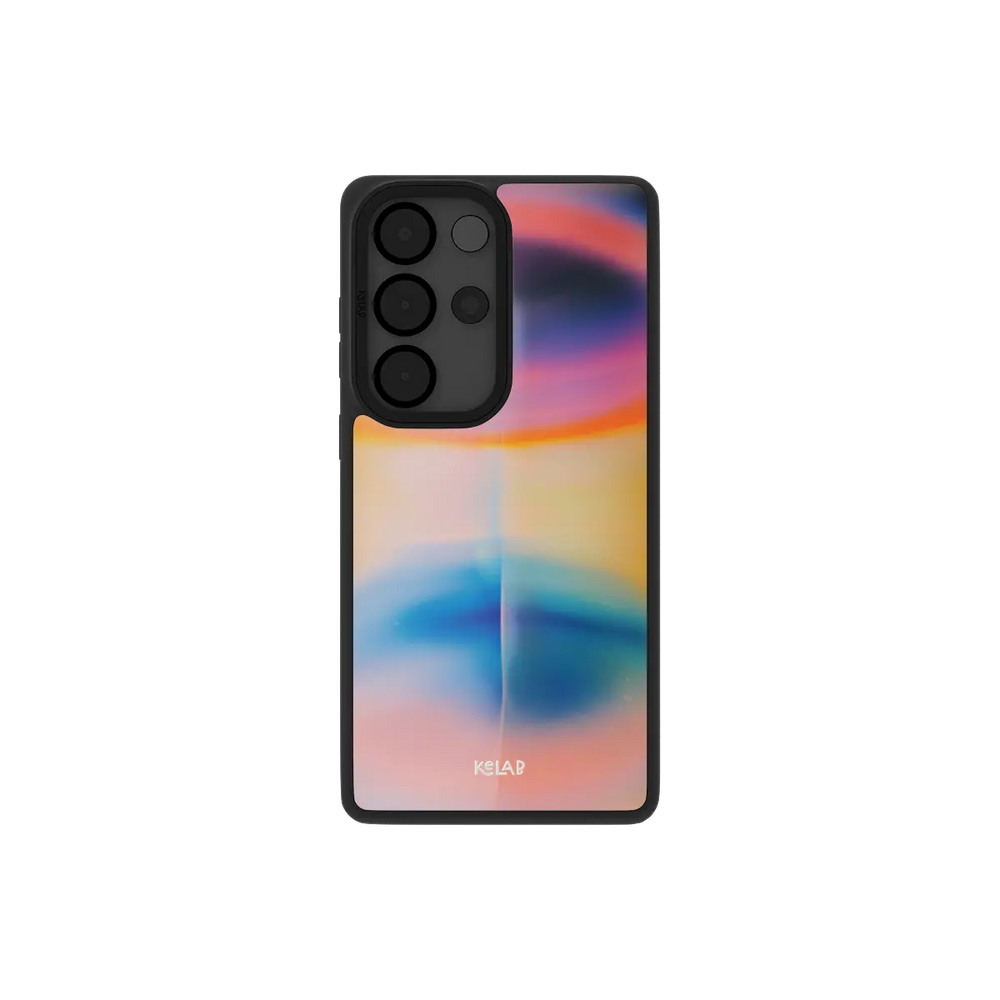 Minimalist Samsung Galaxy phone case in light TPU with a colorful gradient pattern for a sleek look.
