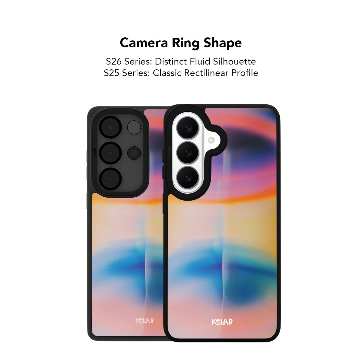 Minimalist phone case with colorful gradient pattern for Samsung galaxy, featuring a soft touch and vibrant colors.