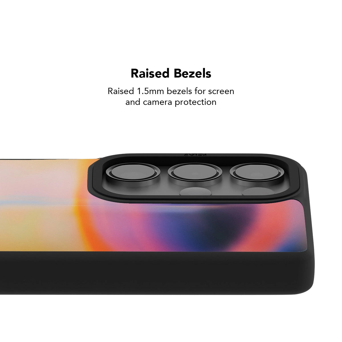 Minimalist Samsung Galaxy phone case in a colorful gradient pattern — designed for optimal screen and camera protection.
