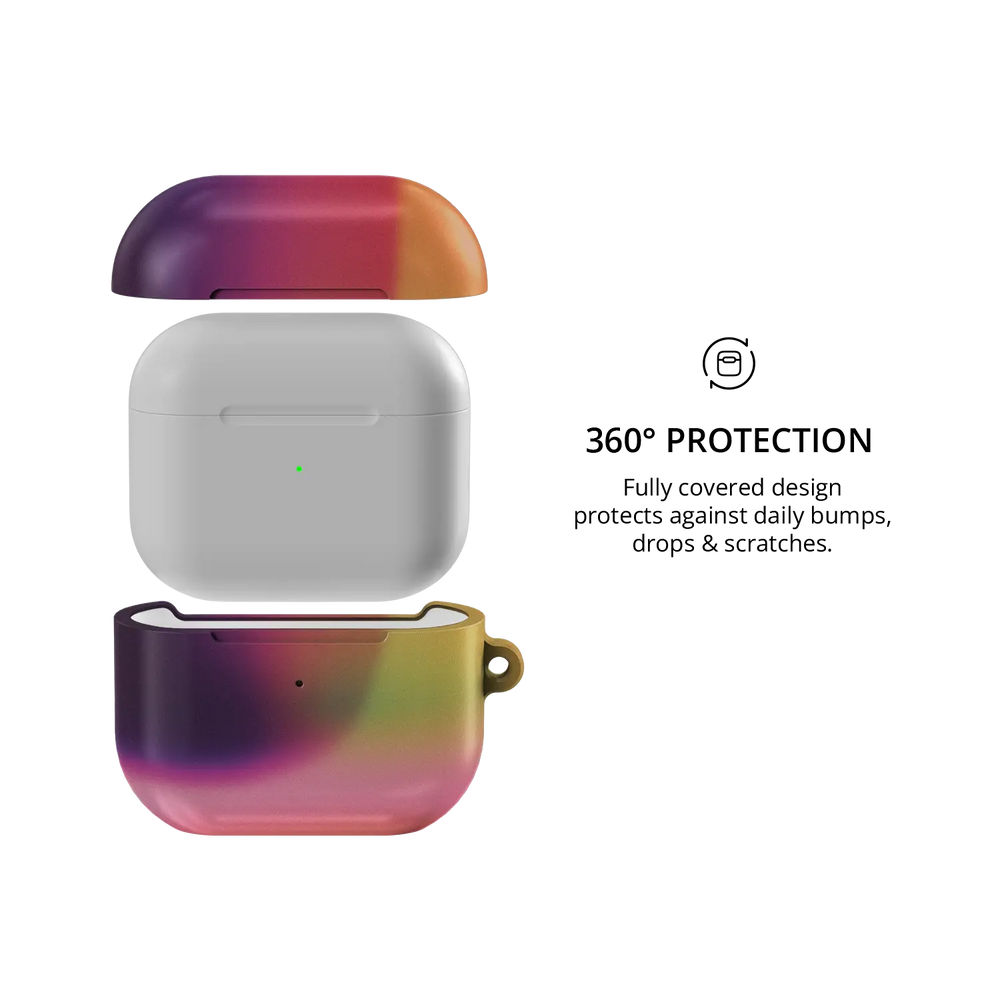 Dark Purple Aura Gradient Witchy AirPods Case, 360-degree protective coverage