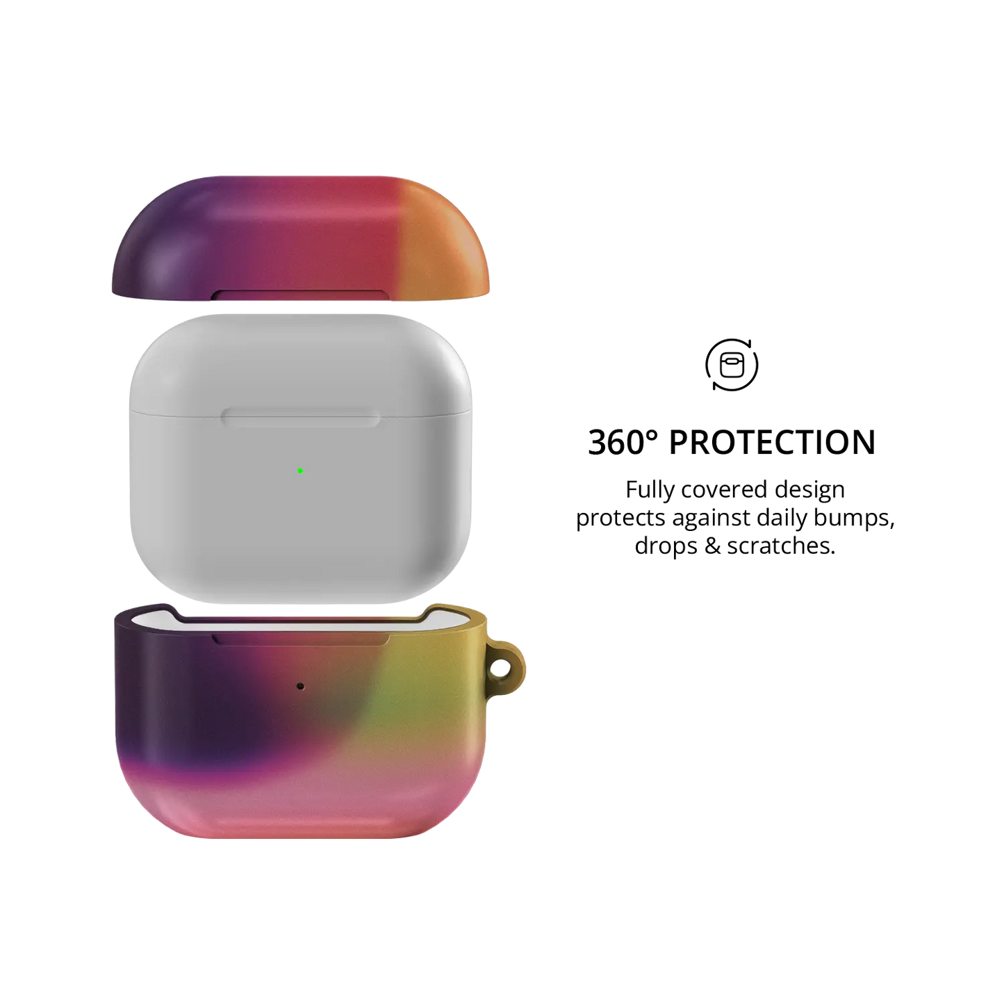 Dark Purple Aura Gradient Witchy AirPods Case, 360-degree protective coverage