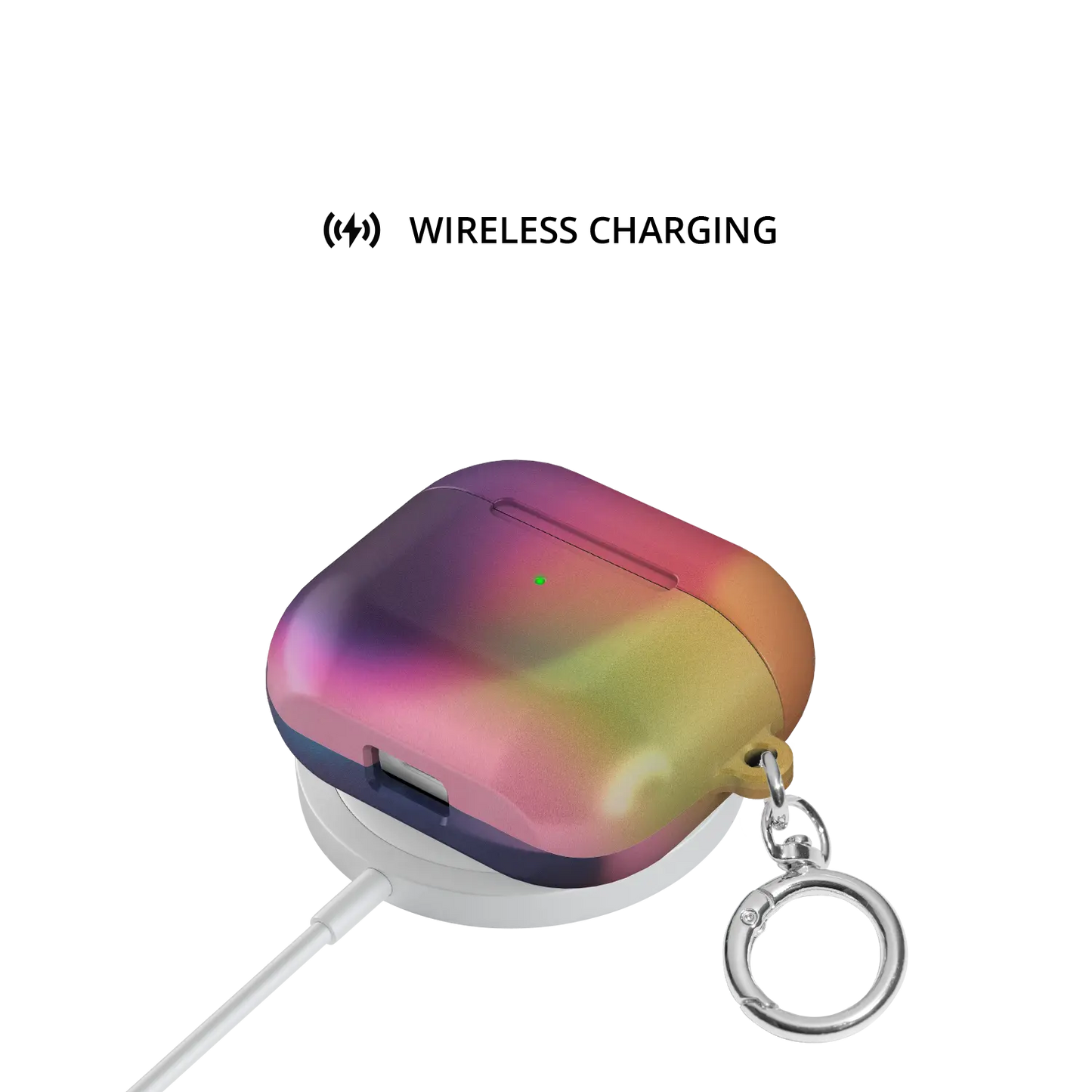 Dark Purple Aura Gradient Witchy AirPods Case, on wireless charger
