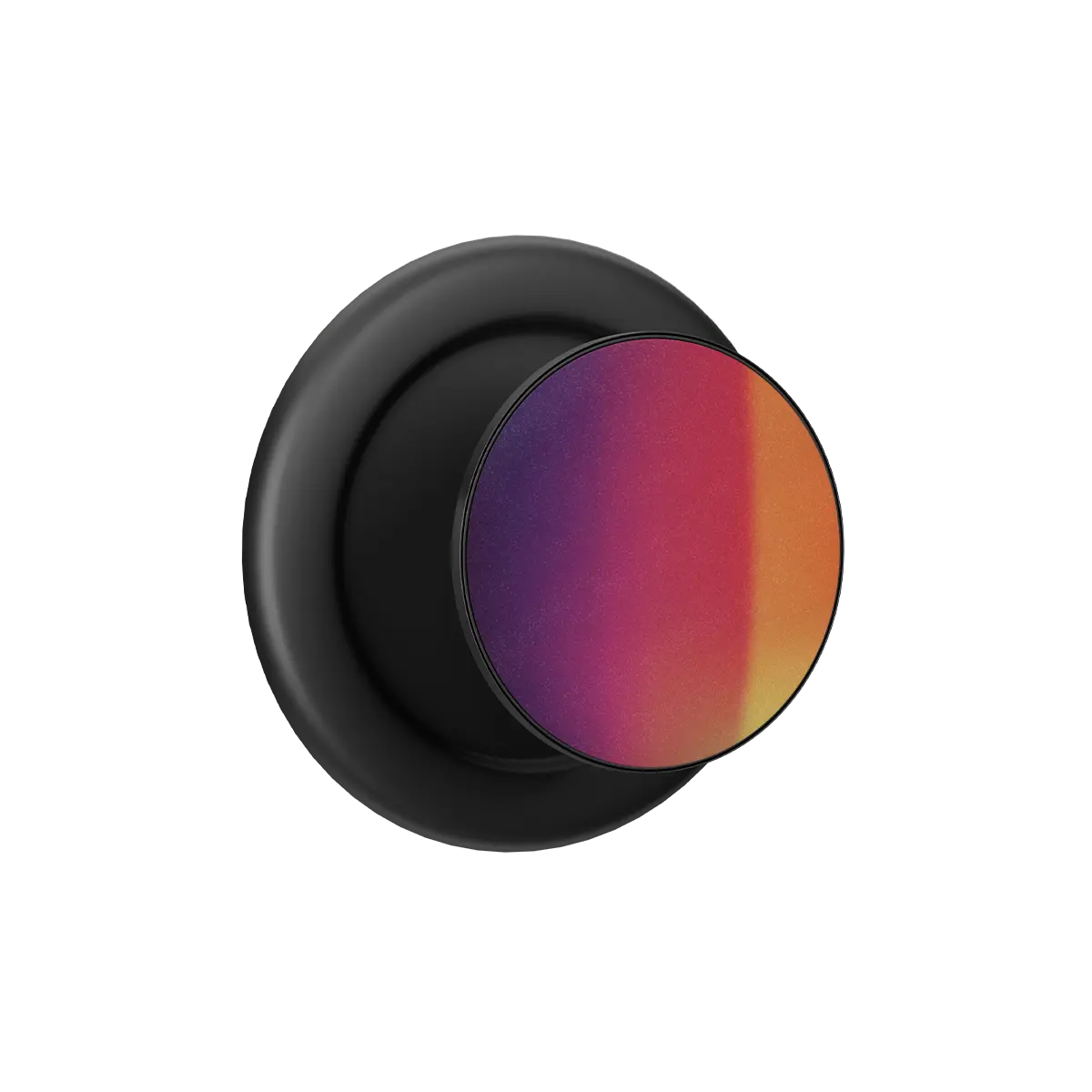 Black Lucid Ember MagSafe phone grip with orange and purple gradient pop grip and built-in strong magnets.