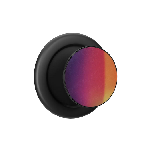 Black Lucid Ember MagSafe phone grip with orange and purple gradient pop grip and built-in strong magnets.