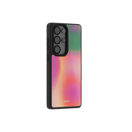 Minimalist Samsung Galaxy phone case in a sleek black finish with rich gradient color