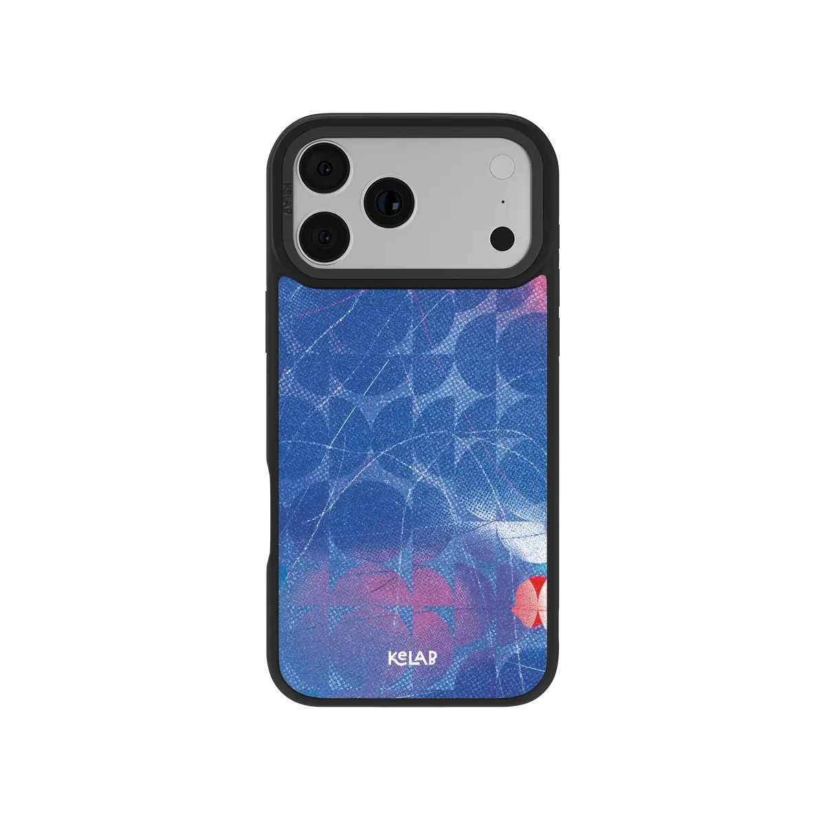 90s-inspired abstract geometry KELAB iPhone Case in aqua blue with geometric pattern