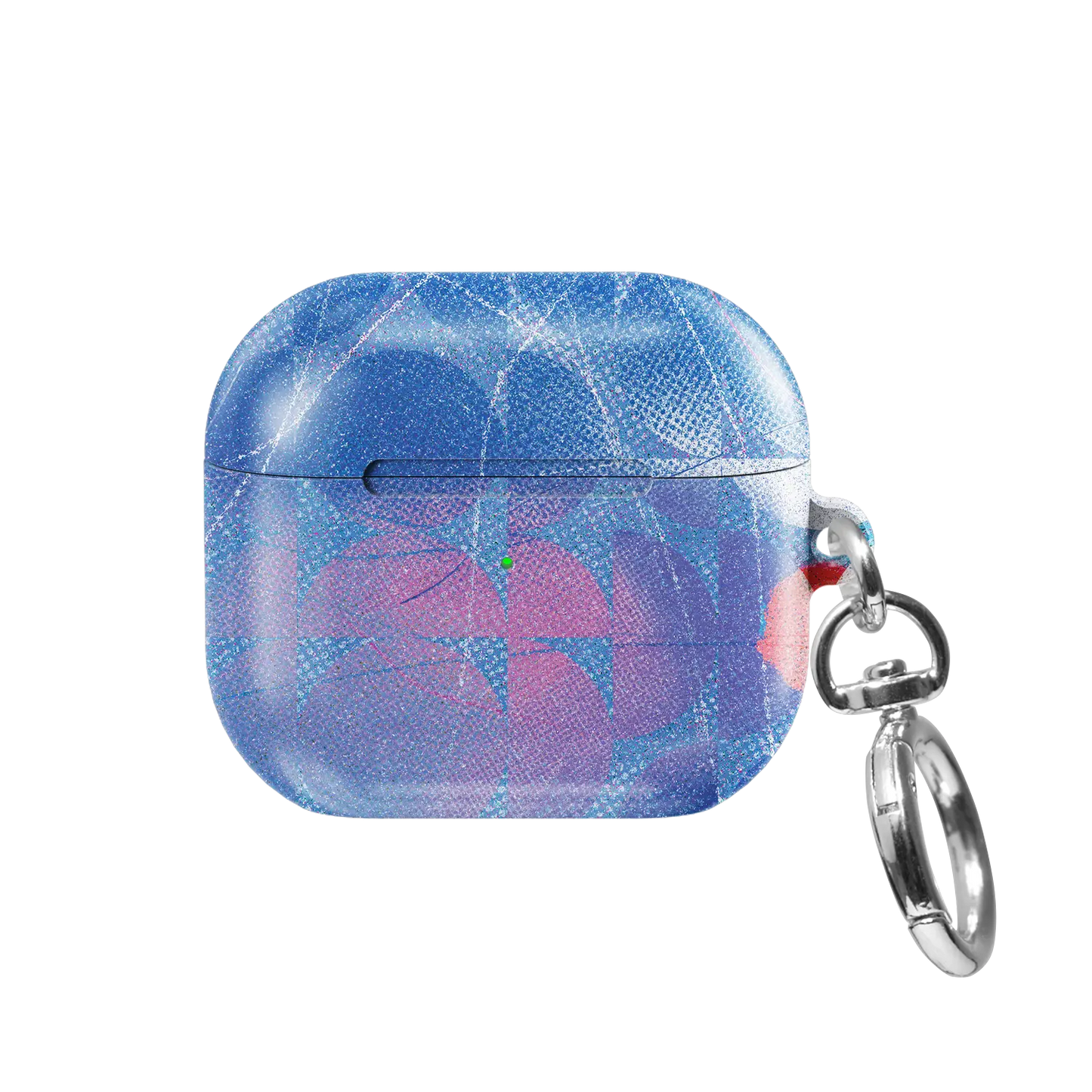 Cool Splash | Blue Retro Geometric Circles AirPods Case - front view