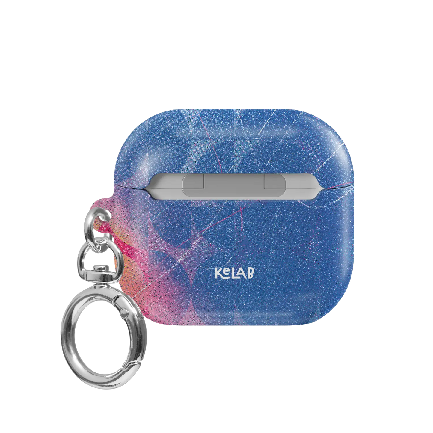 Cool Splash | Blue Retro Geometric Circles AirPods Case - back view