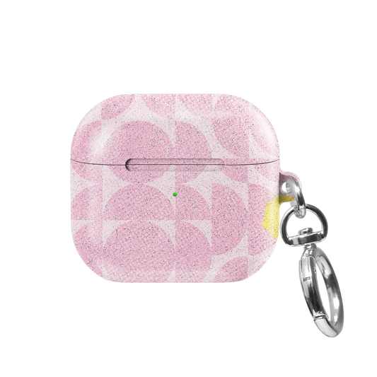 Bubblegum Breeze | Pink Retro Geometric Circles AirPods Case - front view