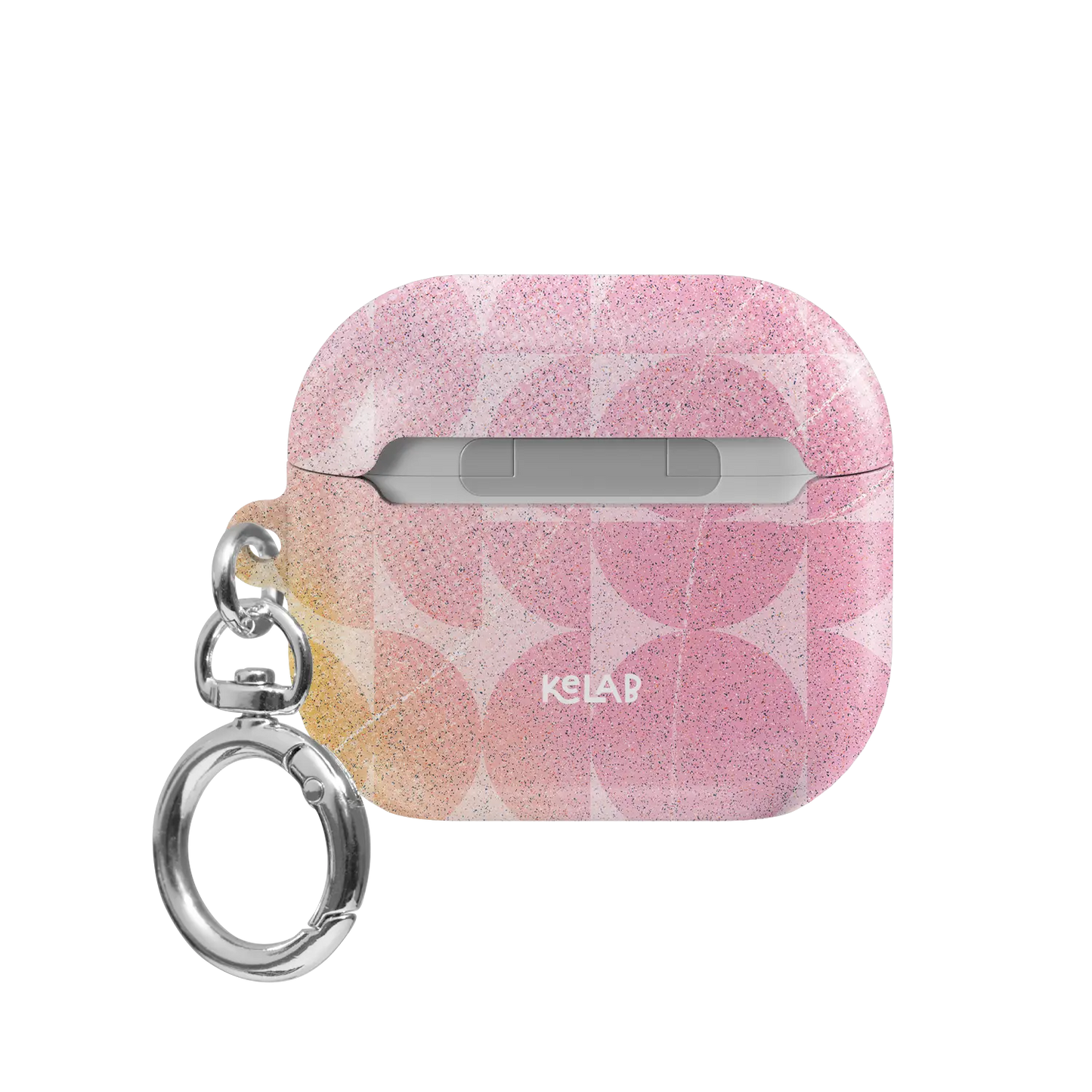 Bubblegum Breeze | Pink Retro Geometric Circles AirPods Case - back view