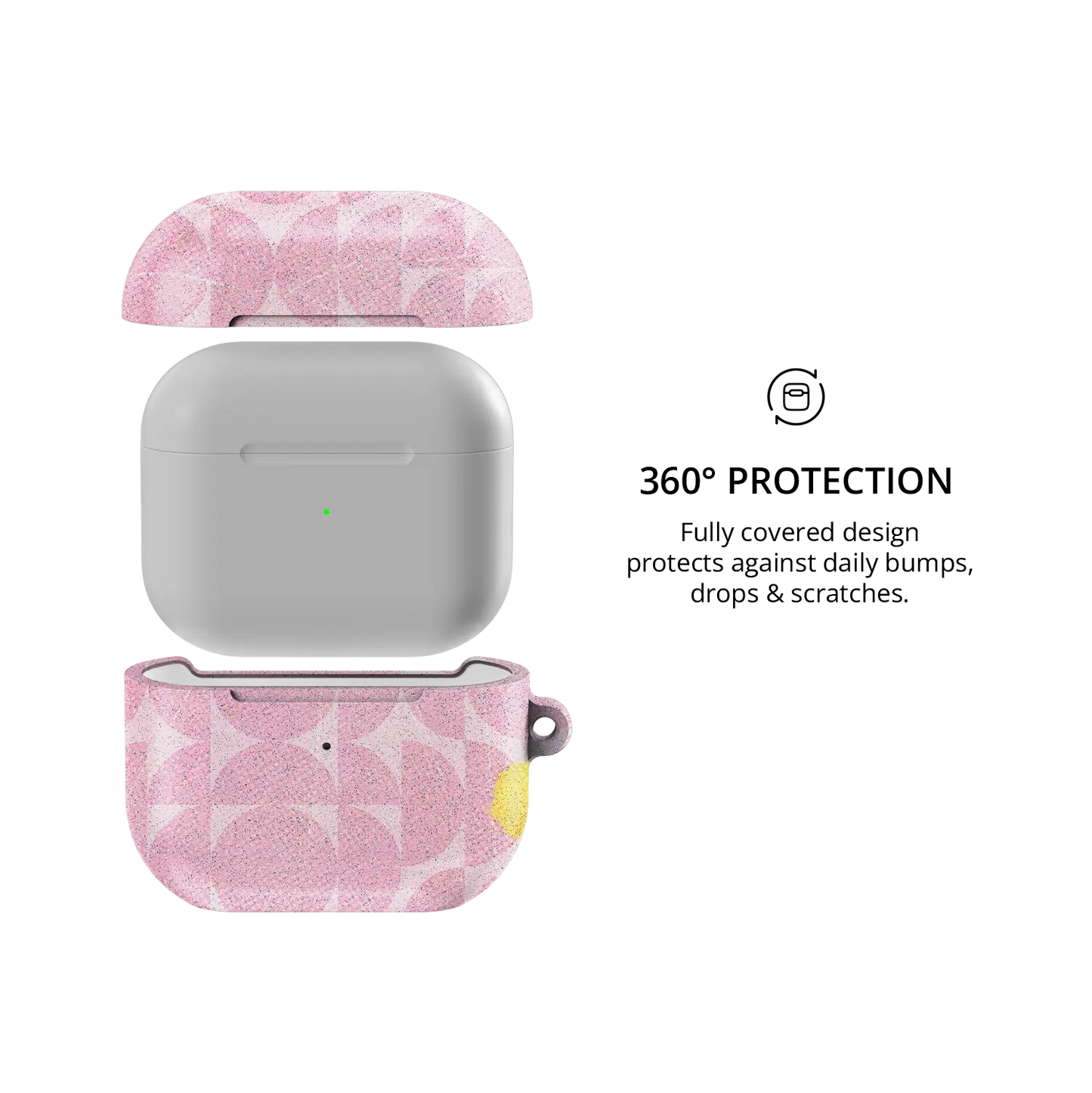 Bubblegum Breeze | Pink Retro Geometric Circles AirPods Case - 360 degree protection view