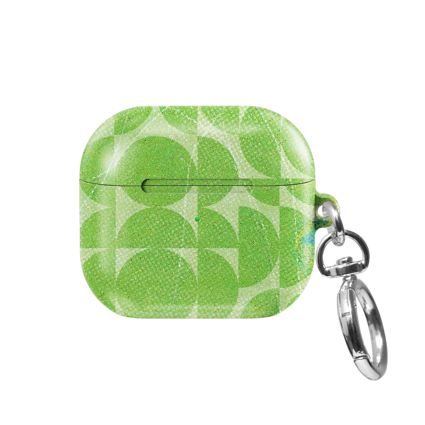 Lime Float | Green Retro Geometric Circles AirPods Case - front view
