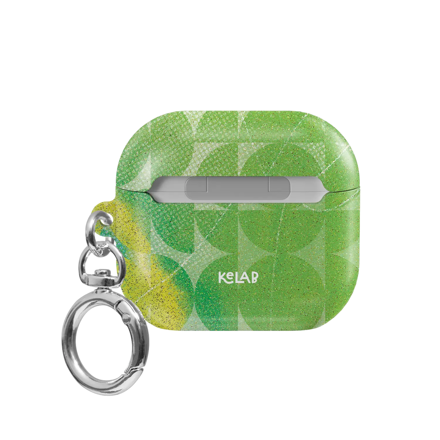 Lime Float | Green Retro Geometric Circles AirPods Case - back view