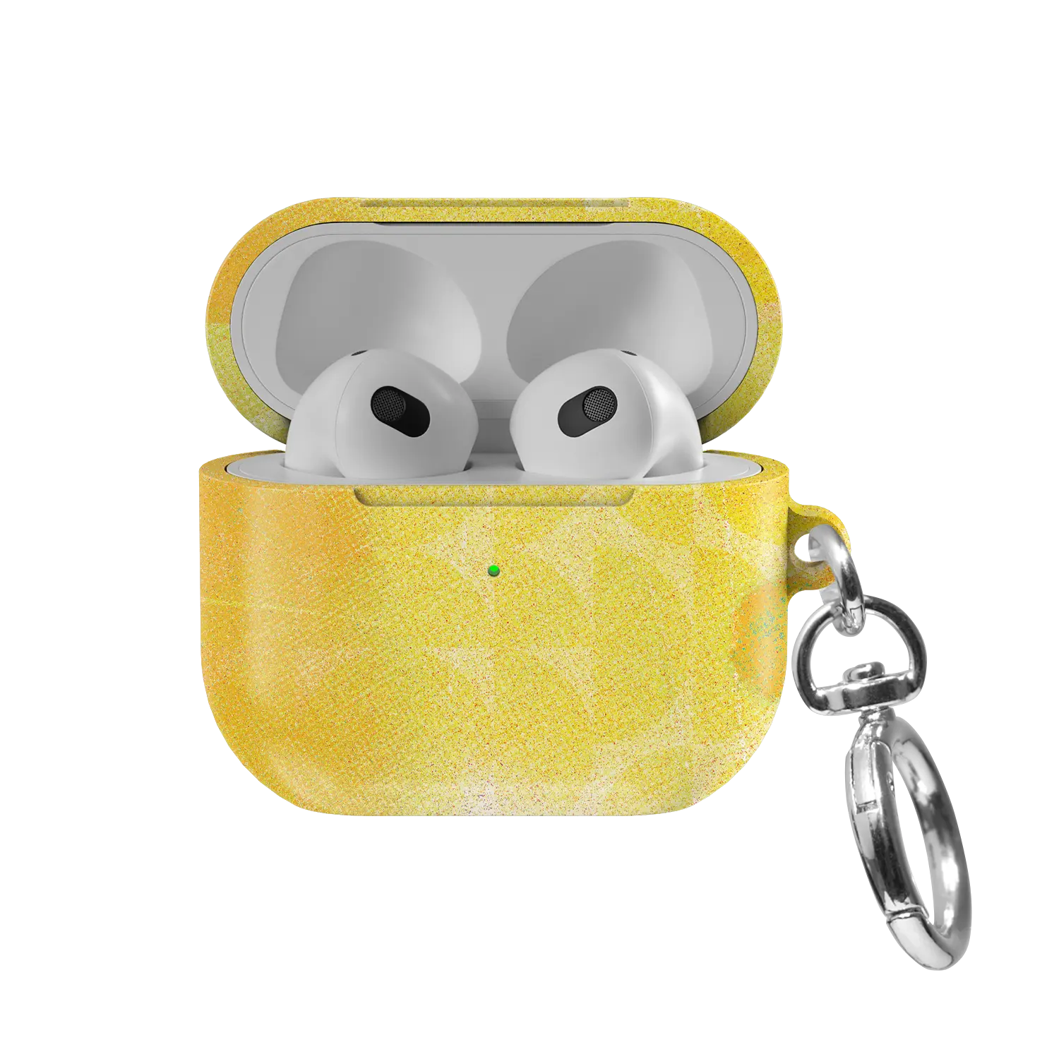 Zesty | Yellow Retro Geometric Circles AirPods Case - front view with open lid