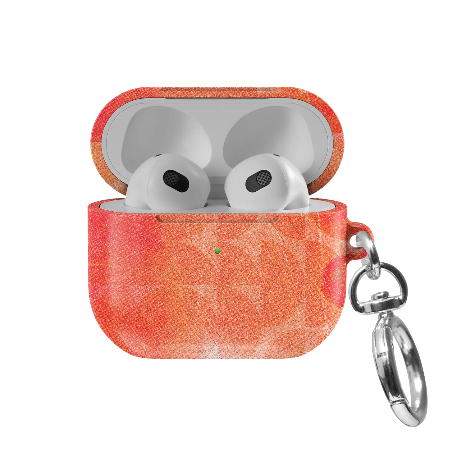 Sunset Squeeze | Red Retro Geometric Circles AirPods Case - front view with open lid