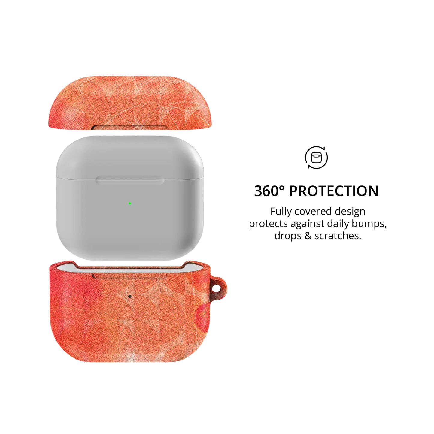 Sunset Squeeze | Red Retro Geometric Circles AirPods Case - 360 degree protection view