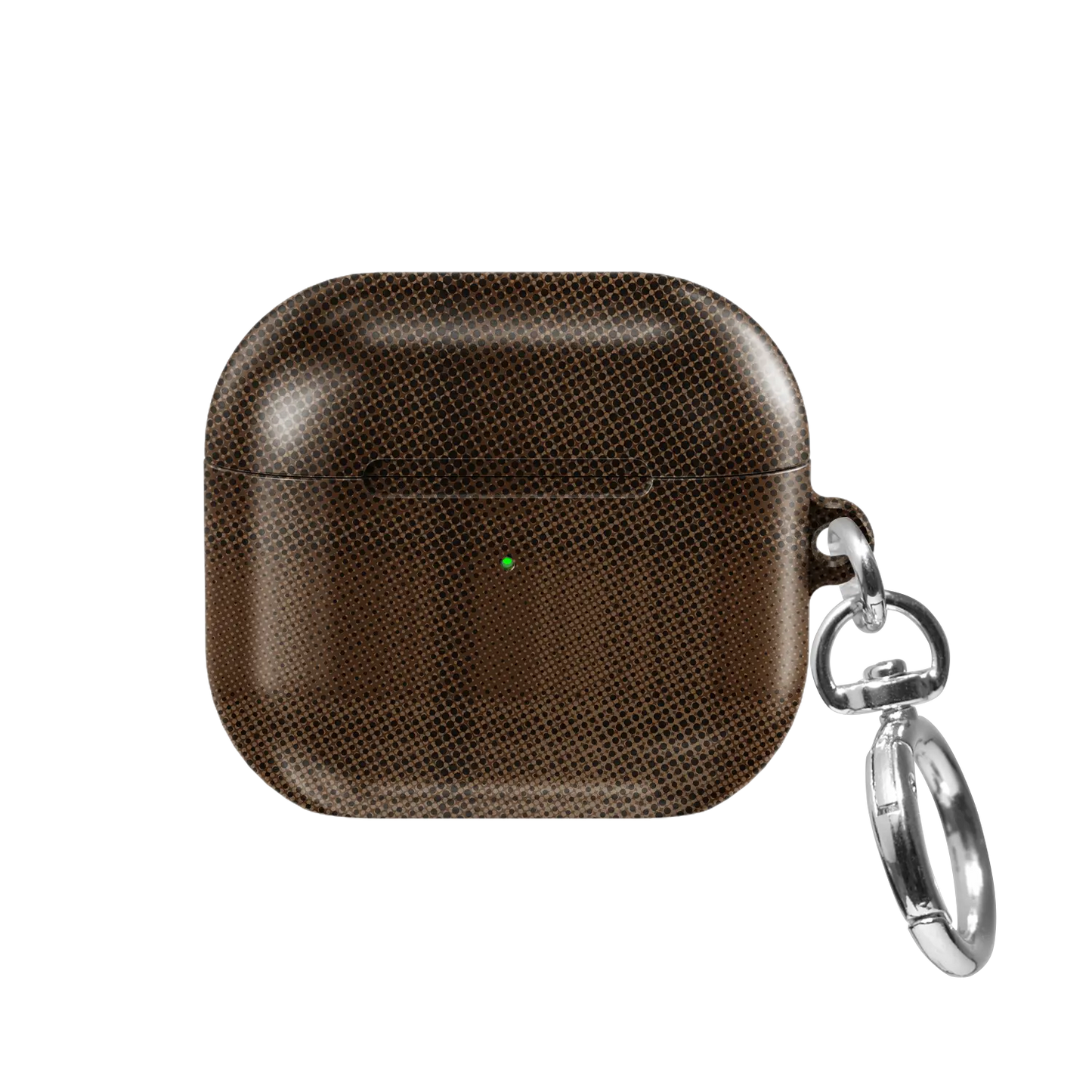 Brown Flannel Plaid Cozy Aesthetic AirPods Case, front view