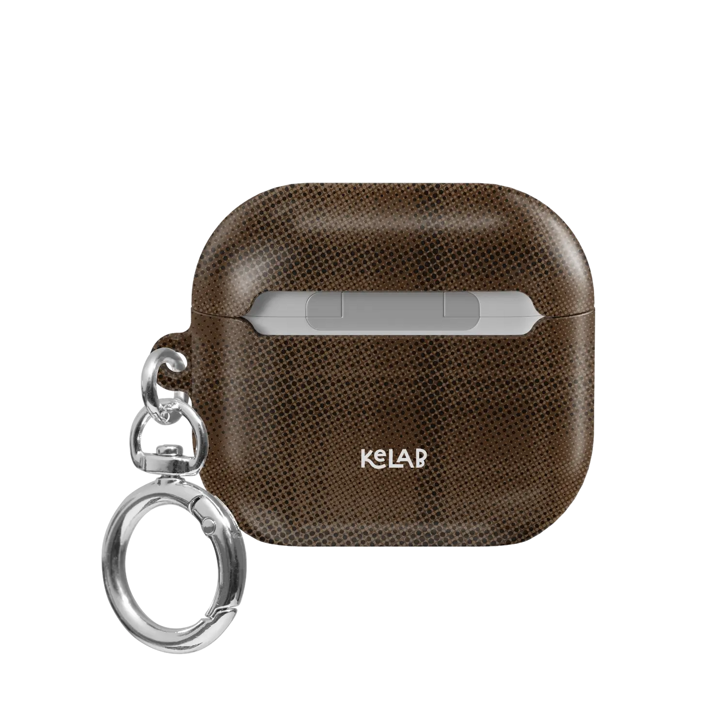 Brown Flannel Plaid Cozy Aesthetic AirPods Case, back view