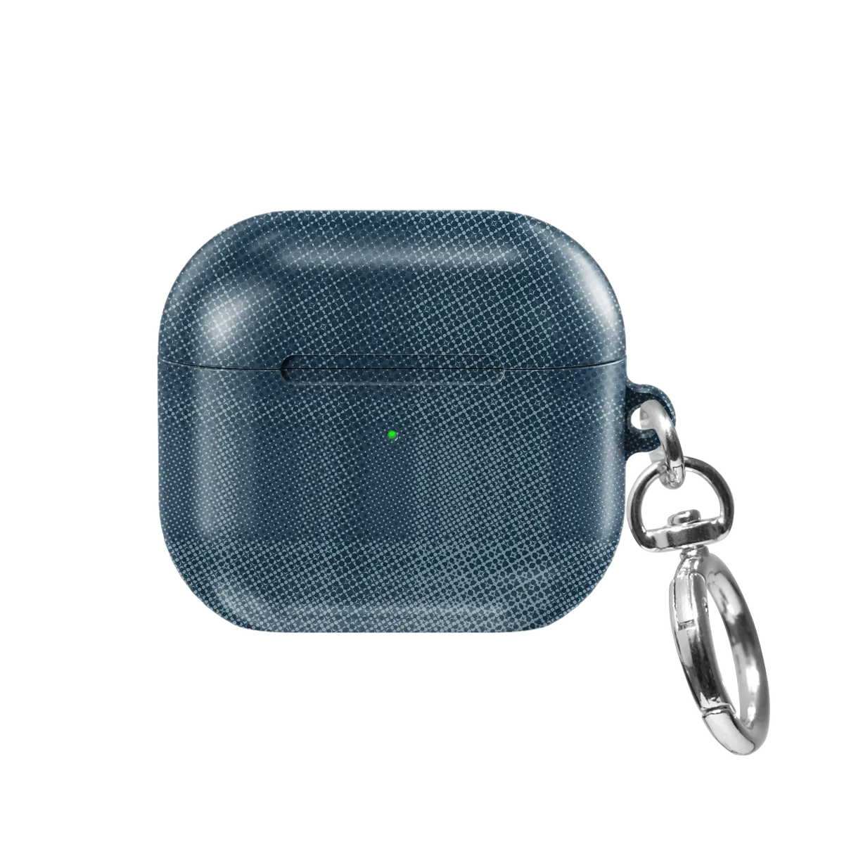 Blue Flannel Plaid Cozy Aesthetic AirPods Case, front view
