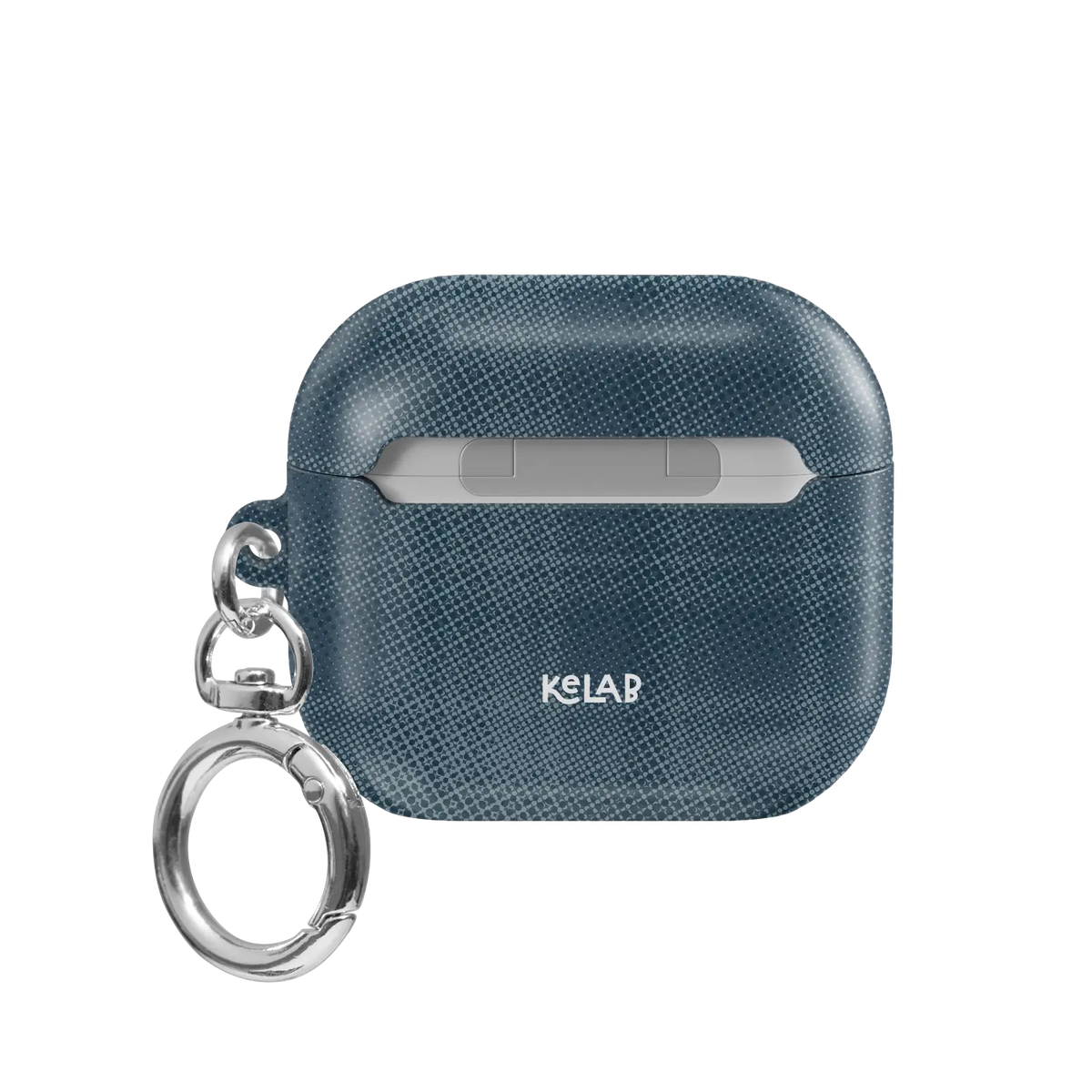 Blue Flannel Plaid Cozy Aesthetic AirPods Case, back view