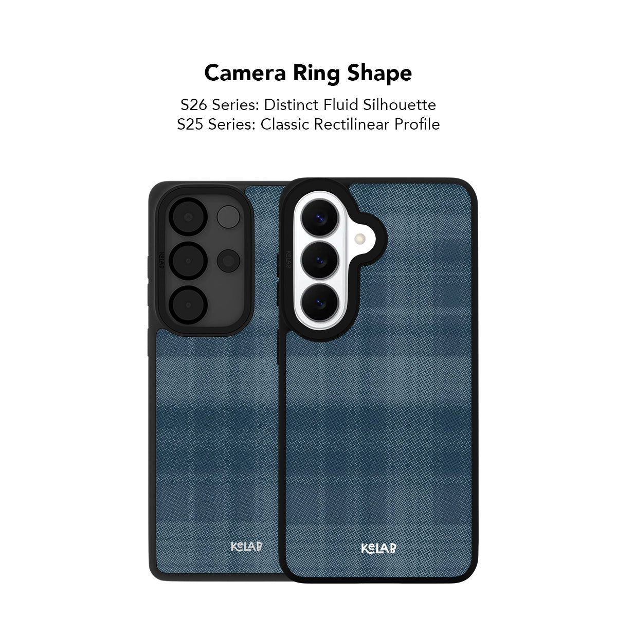 Pink Samsung Galaxy phone case with flannel grid pattern and minimalist design for Galaxy S26 and S25 models