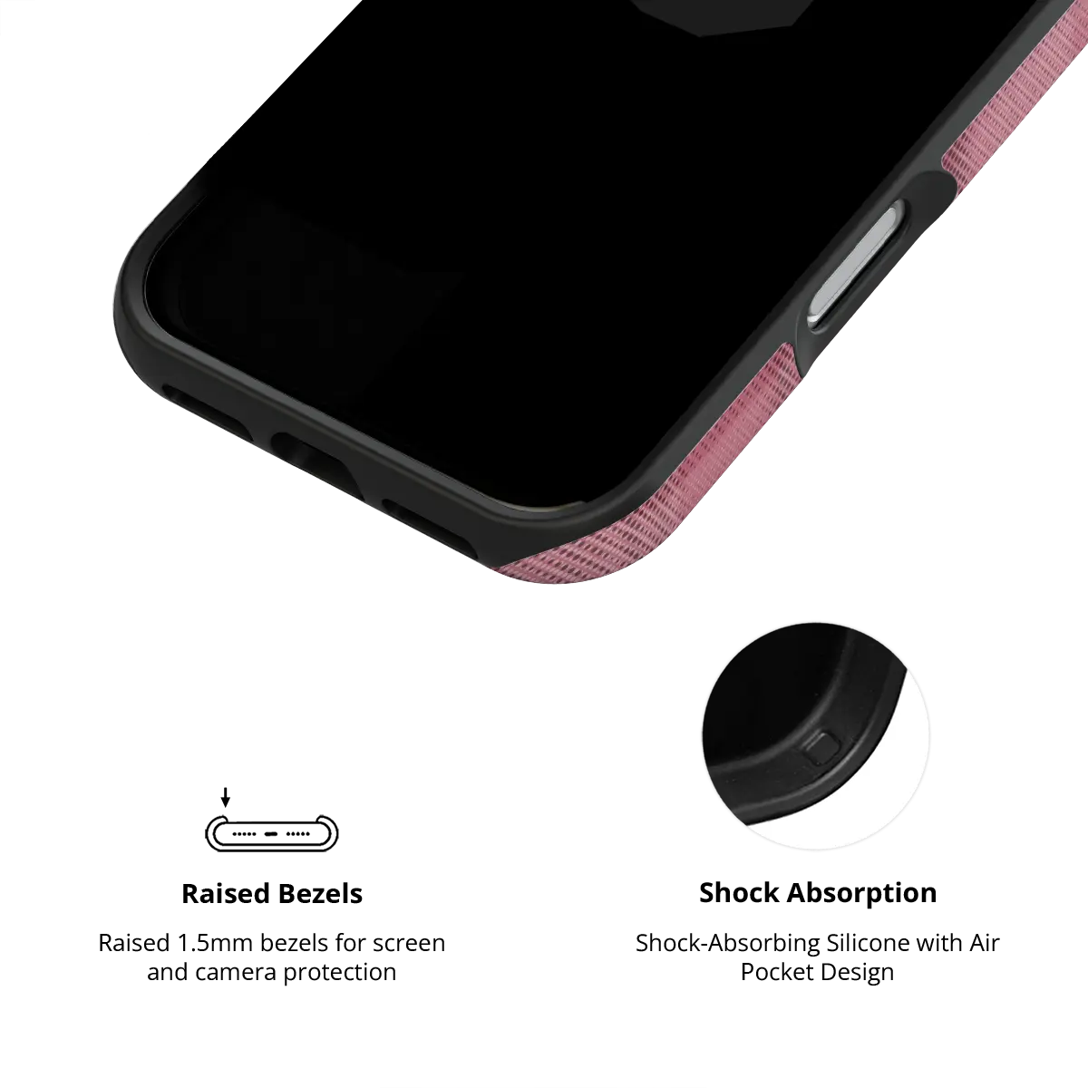 KELAB iphone case with plaid pattern, minimalist design, glossy polycarbonate shell and raised lip