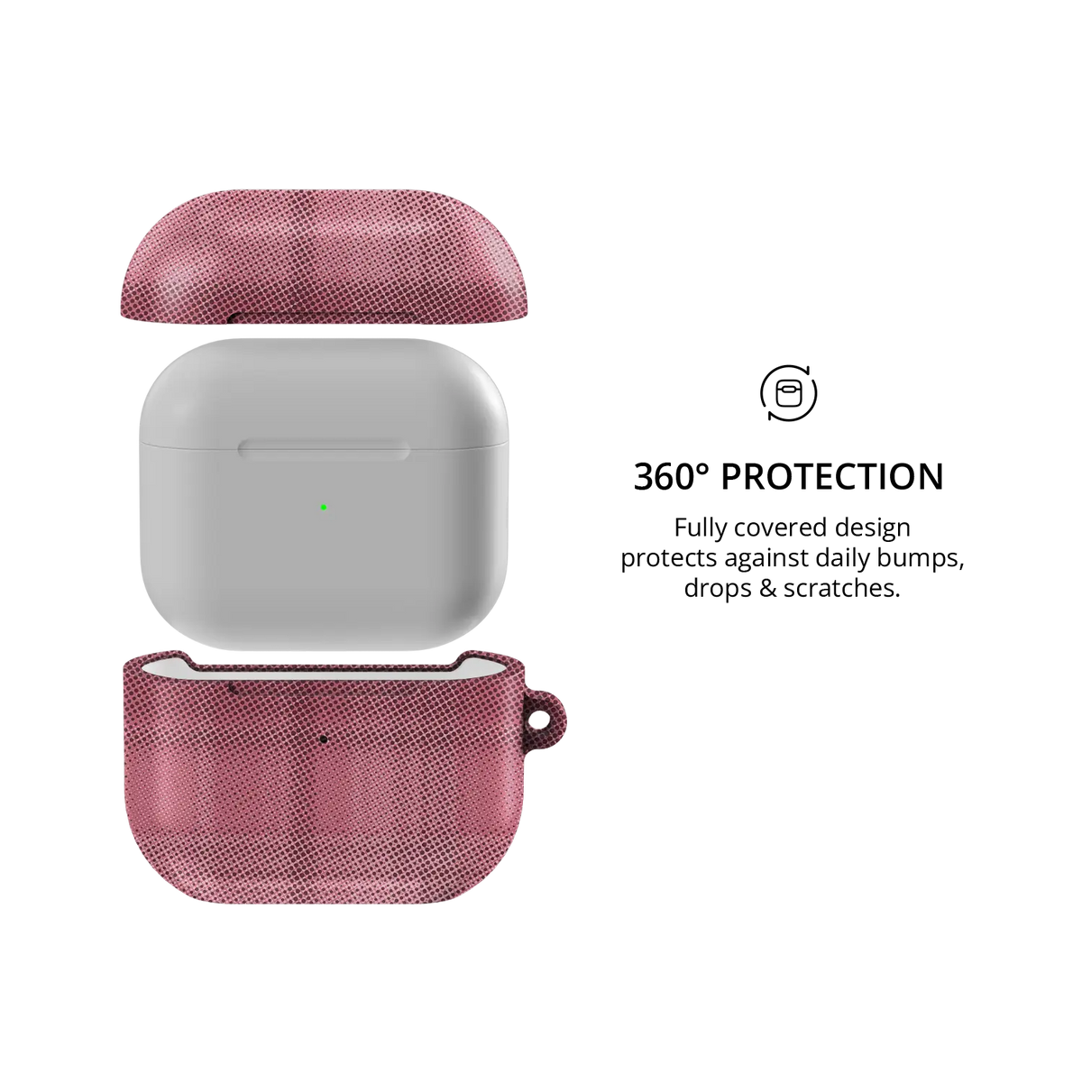 Pink Flannel Plaid Coquette Aesthetic AirPods Case, 360-degree protective coverage