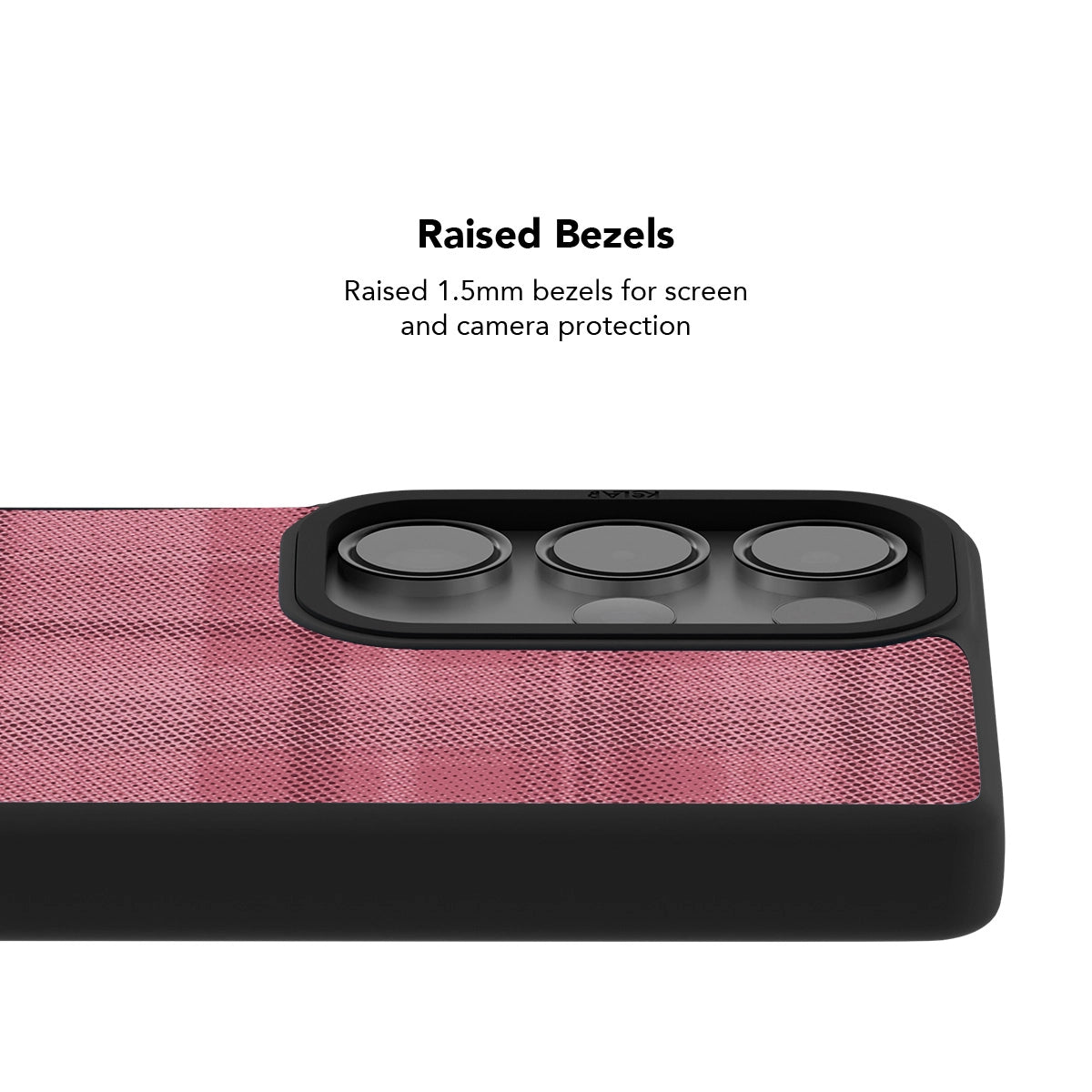Minimalist pink Samsung Galaxy phone case with raised bezels for screen and camera protection