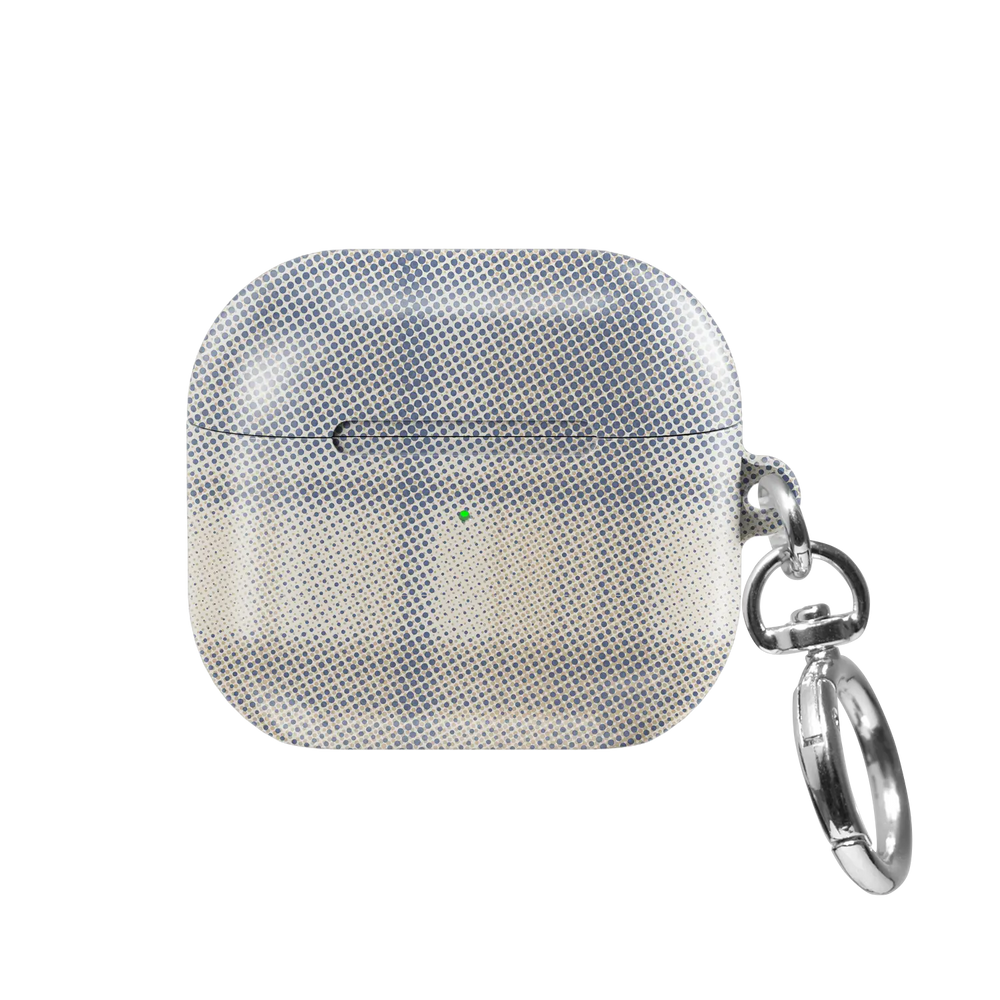 Beige Flannel Plaid Cozy Aesthetic AirPods Case, front view
