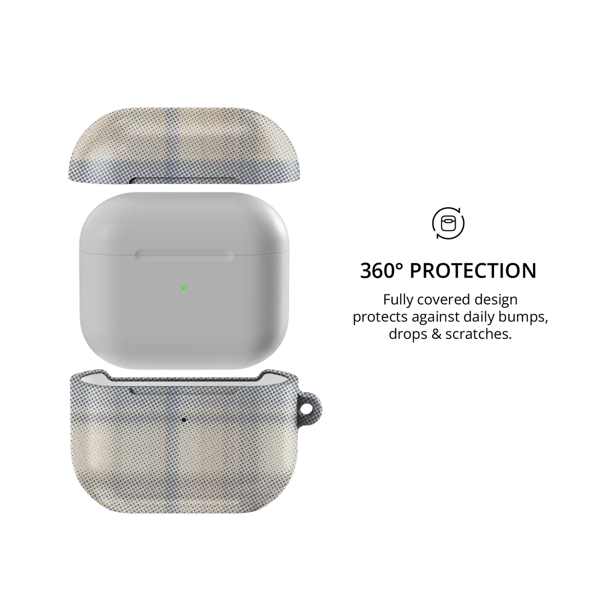 Beige Flannel Plaid Cozy Aesthetic AirPods Case, 360-degree protective coverage