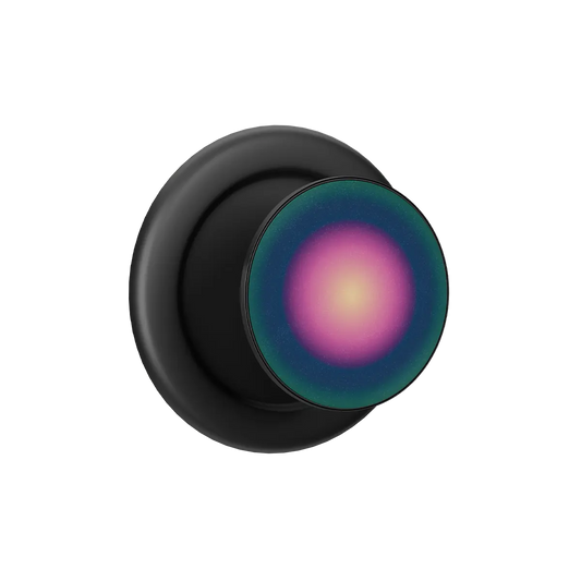 Black Deep Space Aura MagSafe phone grip with iridescent purple and blue pop grip and built-in strong magnets.