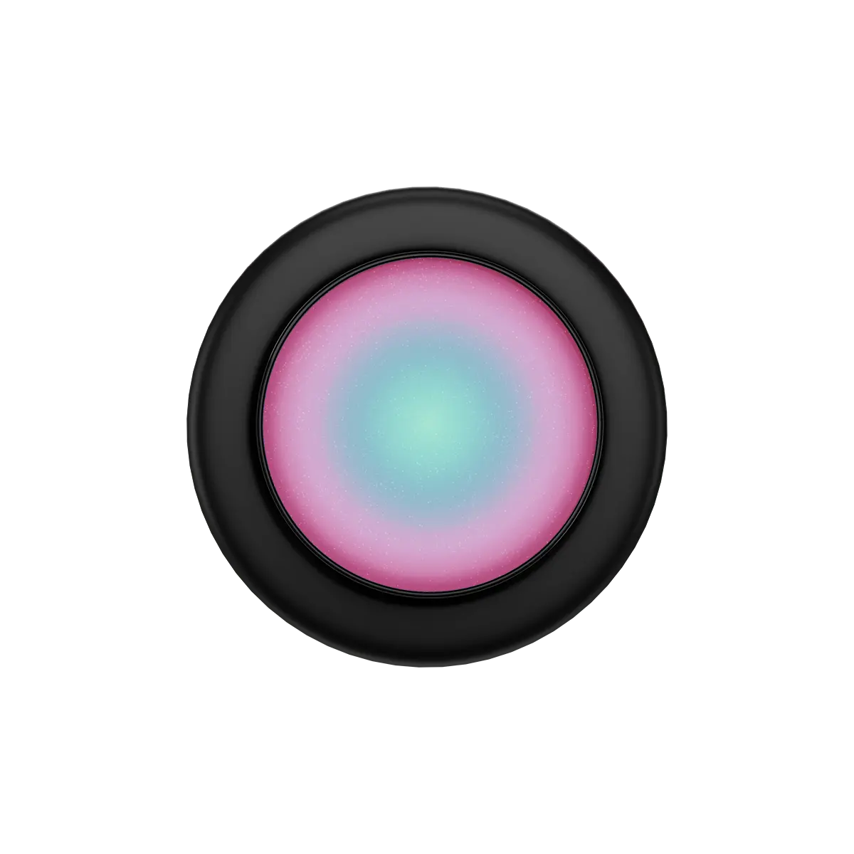 Teal and magenta circular MagSafe phone grip with black outer ring and built-in strong magnets.