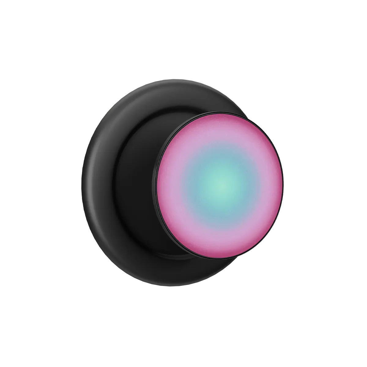 Teal and magenta pop grip with built-in strong magnets on black base, MagSafe phone grip.