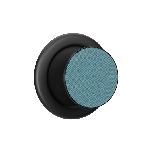 Steel teal Crosshatch MagSafe phone grip with black base, pop grip with built-in strong magnets.