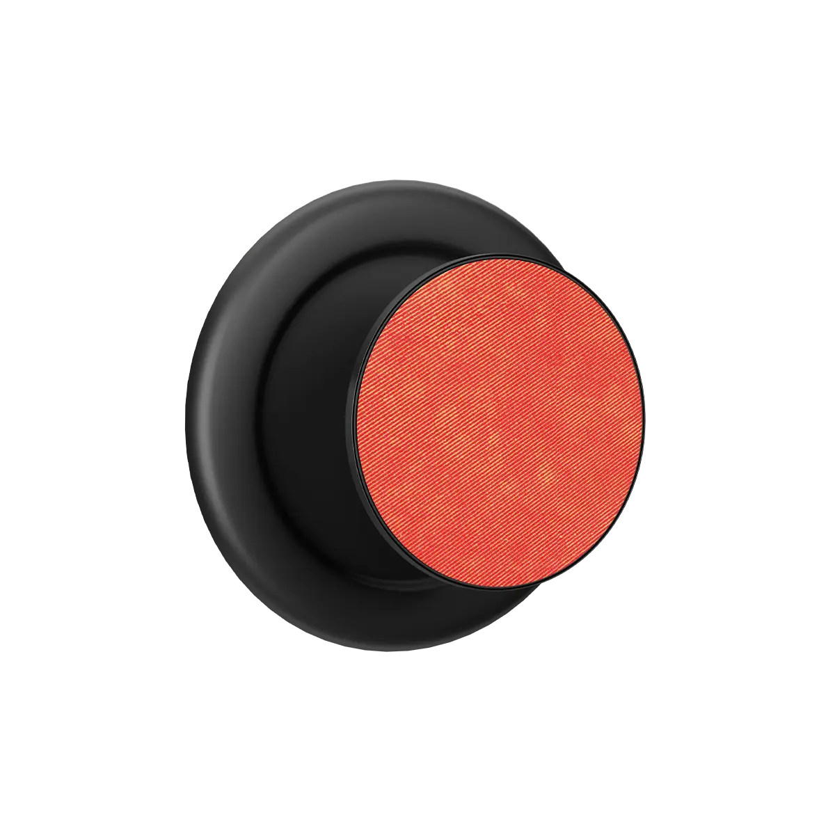 Black base MagSafe phone grip with textured orange zest pop grip and built-in strong magnets.