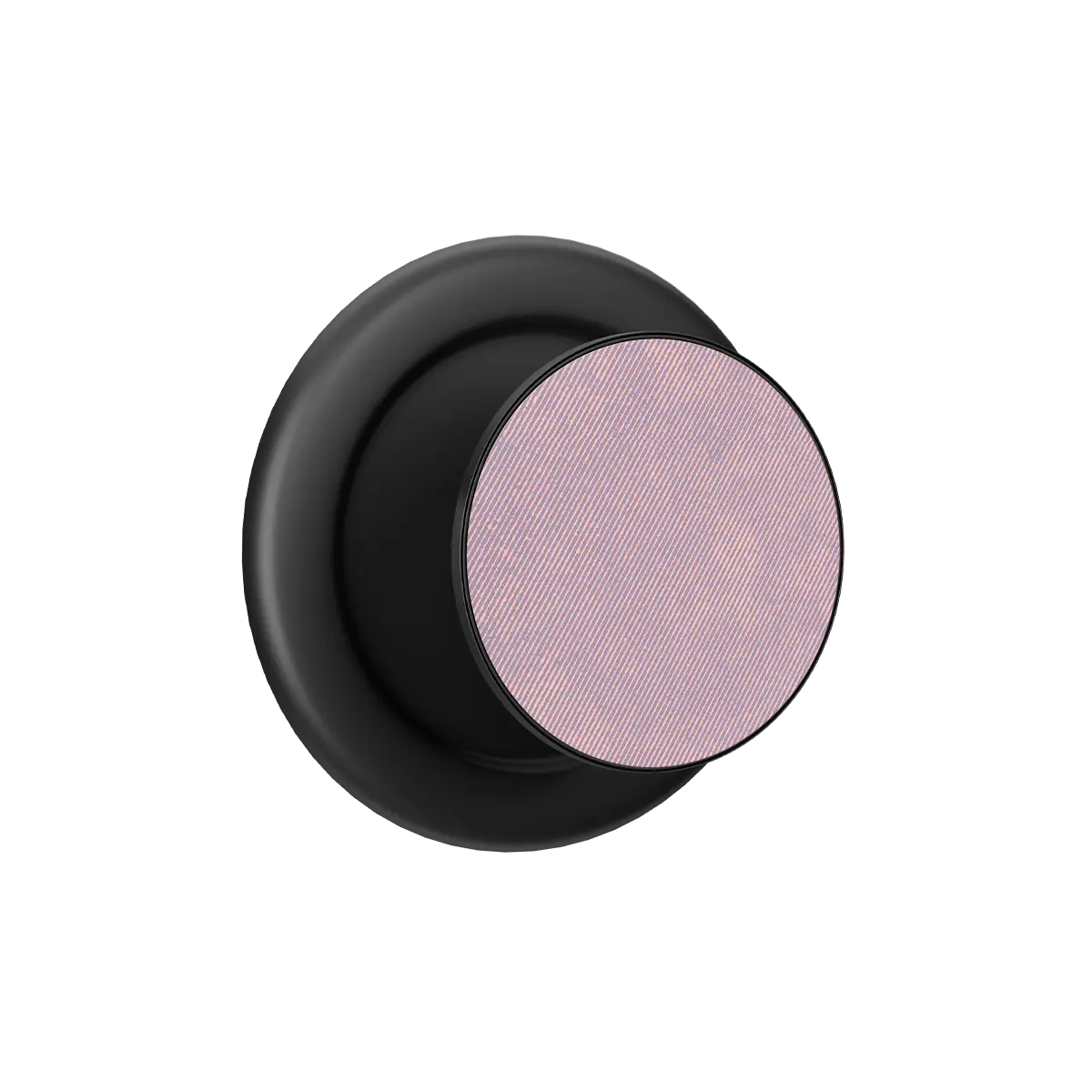 Black MagSafe phone grip with mauve woven textured pop grip and built-in strong magnets.