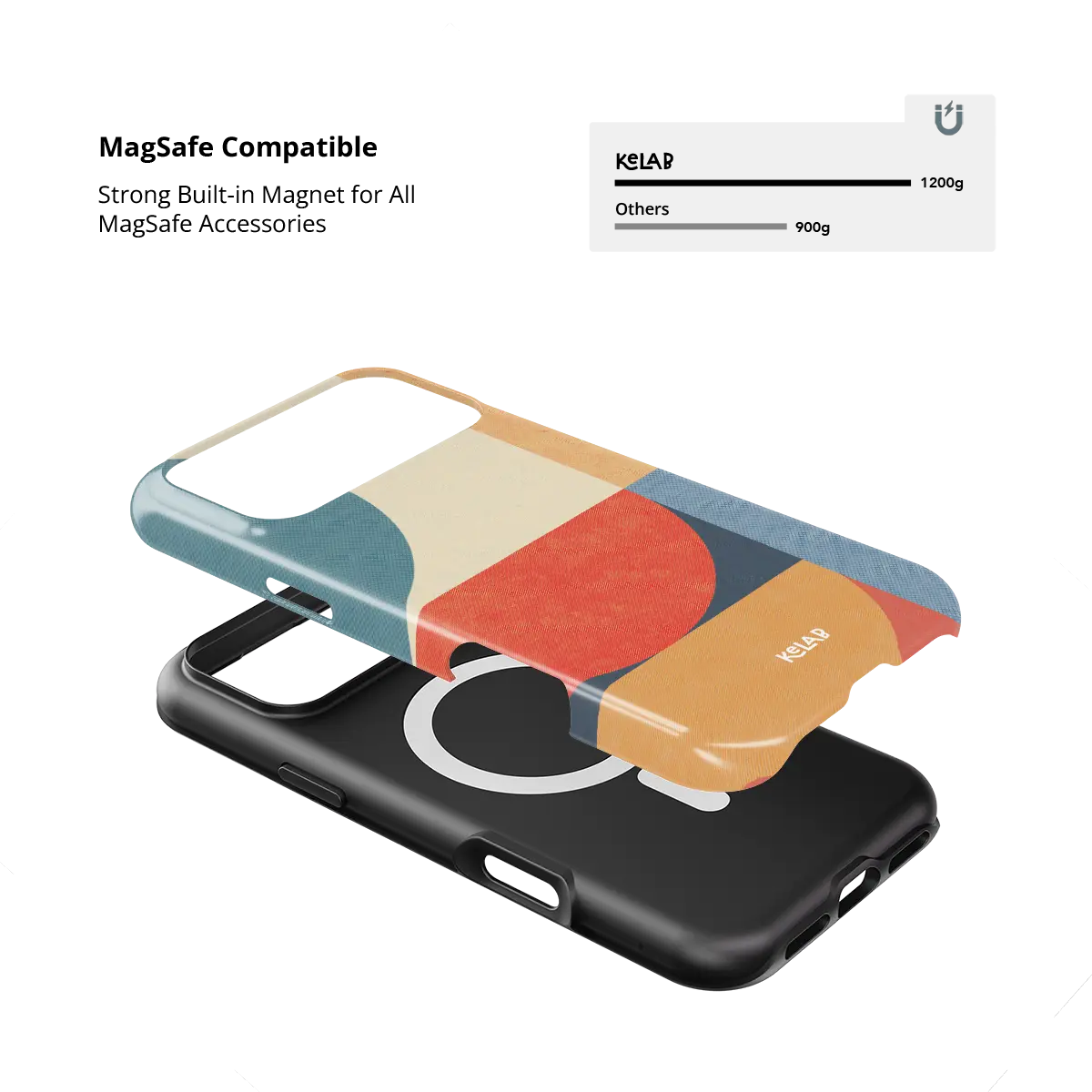 Color Index mood modular Tough iPhone case with built-in strong MagSafe magnets.