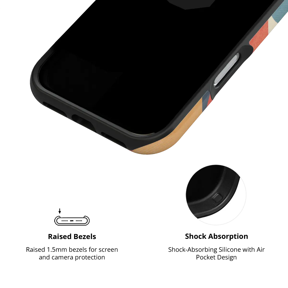 Color Index mood modular Tough iPhone case inner view showing shock-absorbing drop protection.