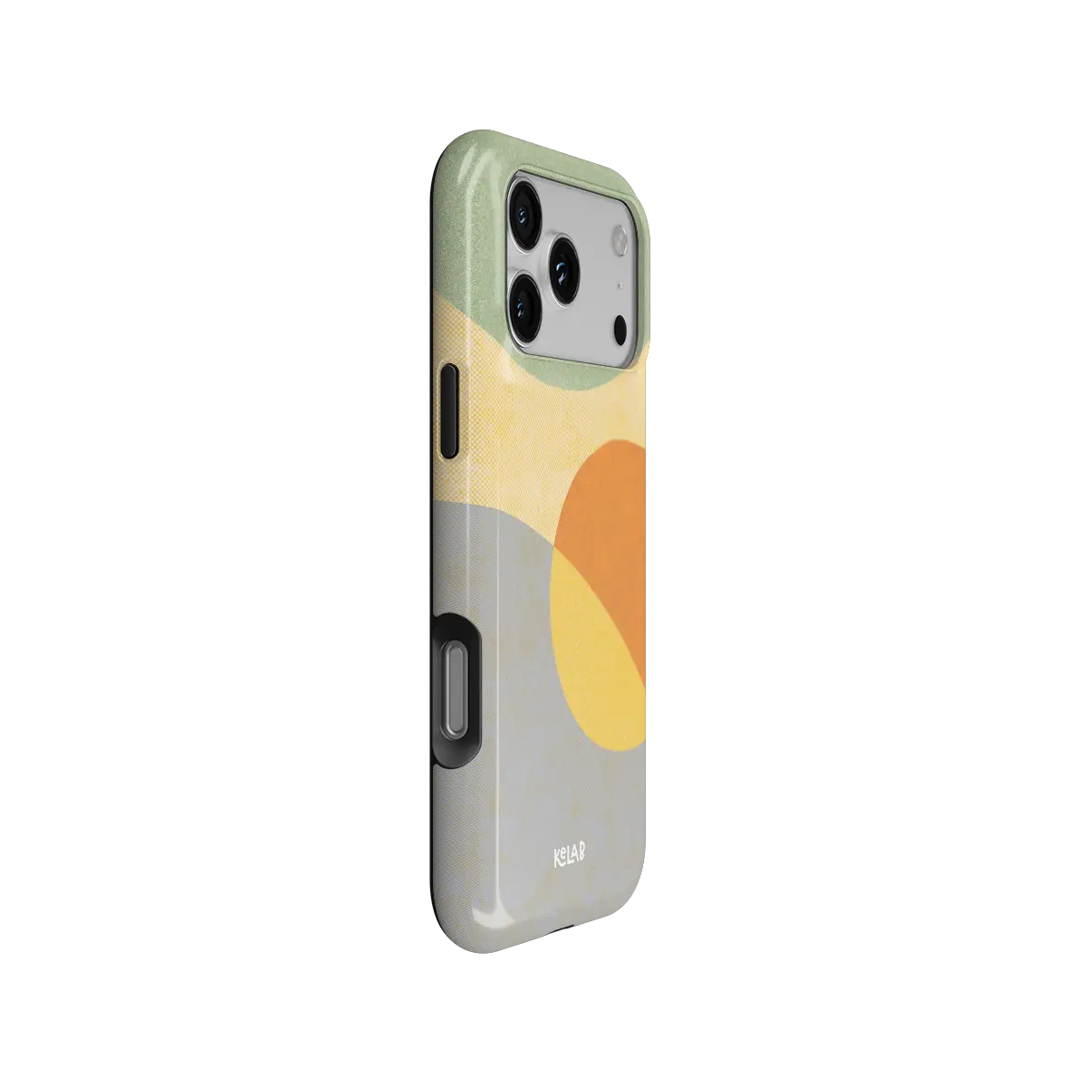 Pastel Orbit mood modular Tough iPhone case, side view showing the pattern wrapped around the shell.