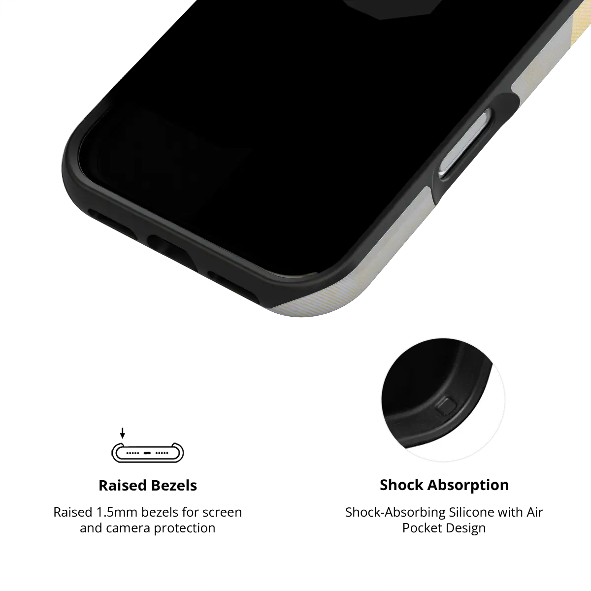 Pastel Orbit mood modular Tough iPhone case inner view showing shock-absorbing drop protection.
