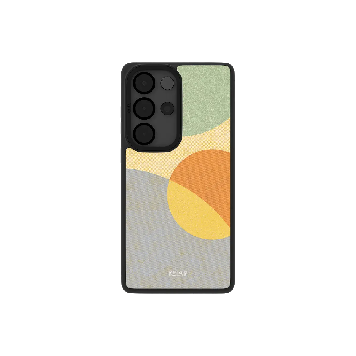 Minimalist phone case for Samsung Galaxy featuring a light-toned, abstract geometric print design with soft textures.