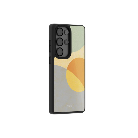 Minimalist phone case for Samsung Galaxy in light colors with a unique abstract design and smooth finish
