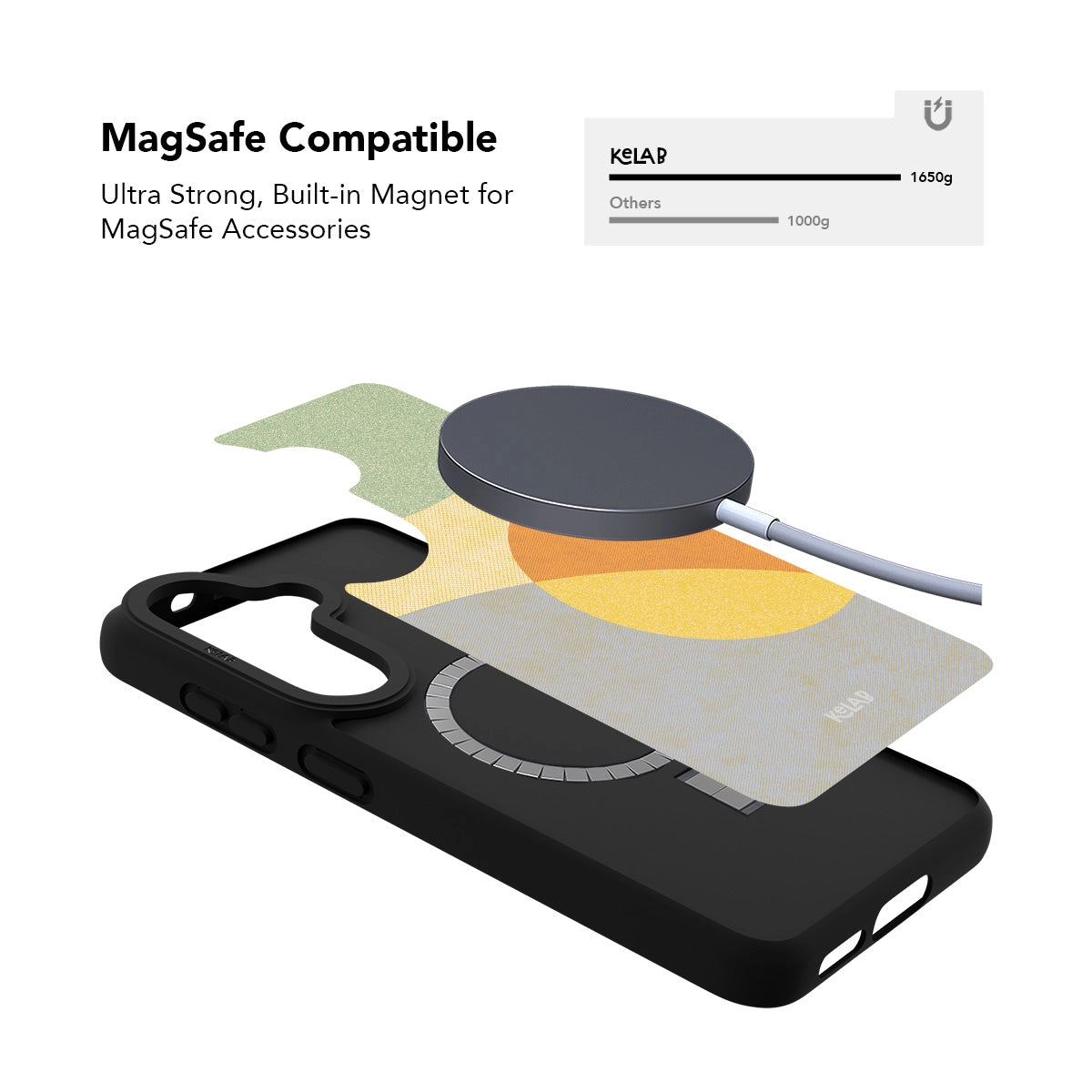 Minimalist phone case for Samsung Galaxy in light TPU with geometric pattern — ultra strong and MagSafe compatible
