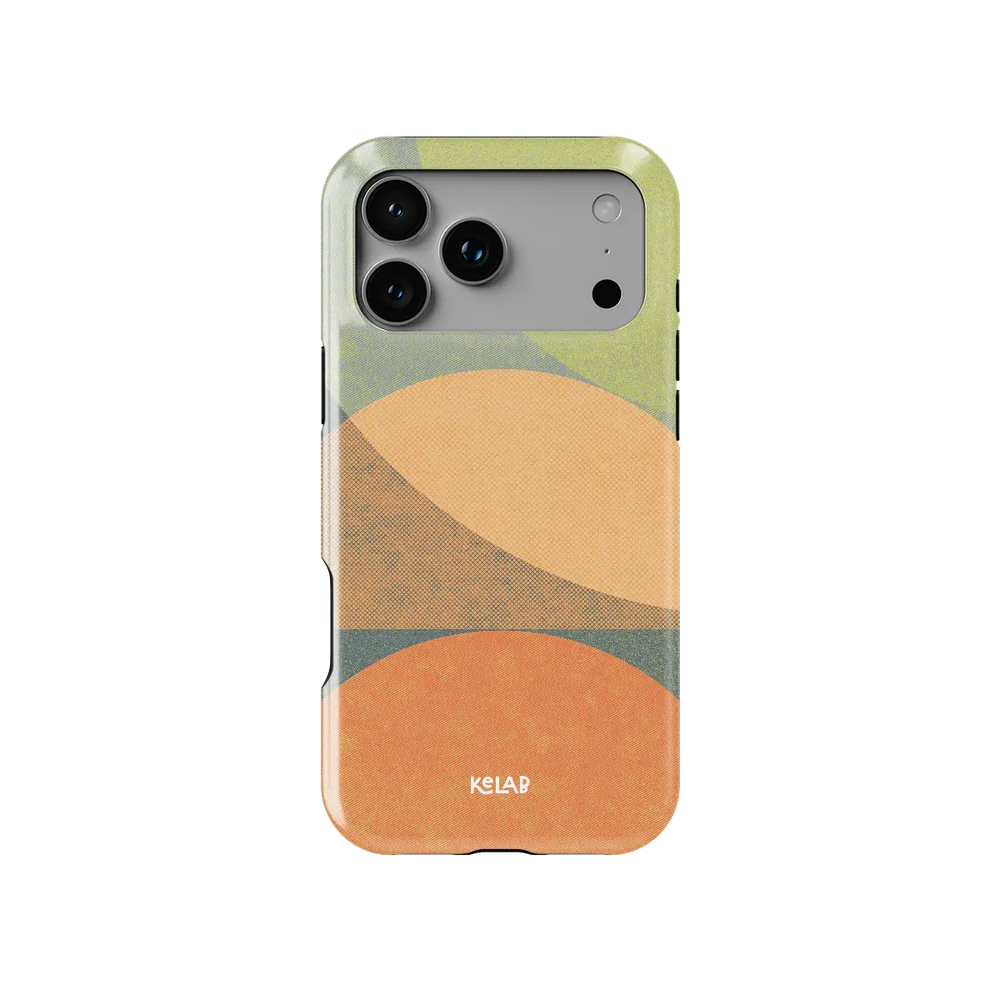 Olive Arc mood modular Tough iPhone case, front view showing the pattern.