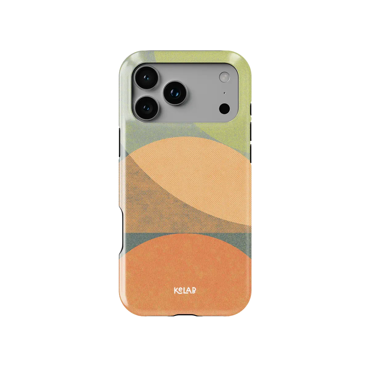 Olive Arc mood modular Tough iPhone case, front view showing the pattern.