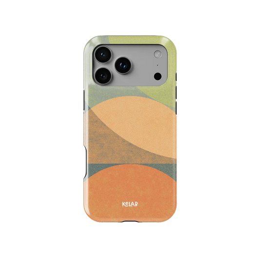 Olive Arc mood modular Tough iPhone case, front view showing the pattern.